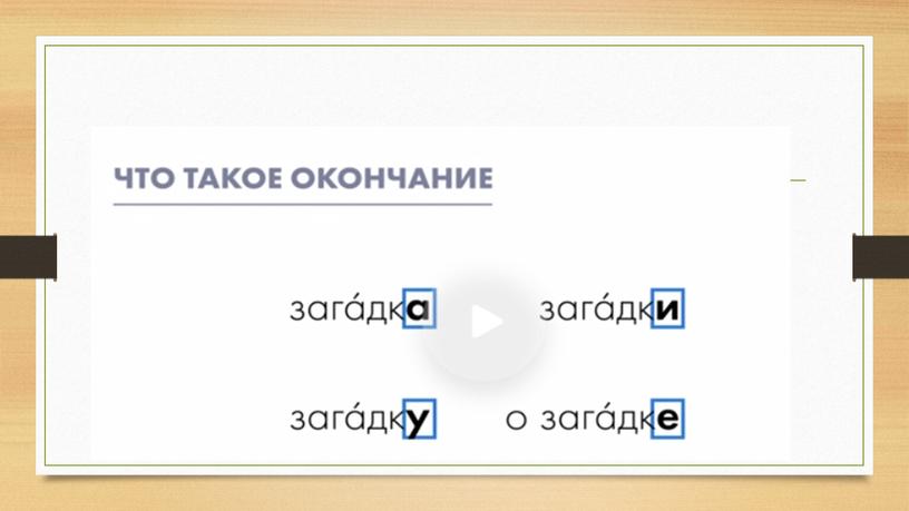 Окончание и основа слова (5 класс)