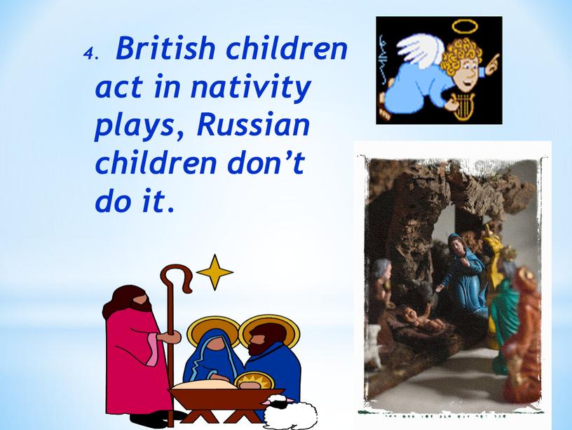 British children act in nativity plays,