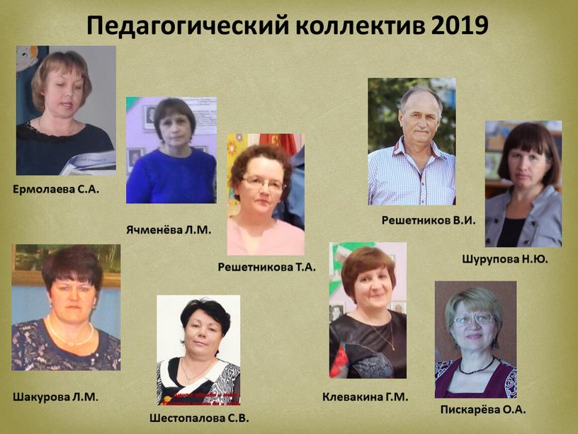 Педагогический коллектив 2019