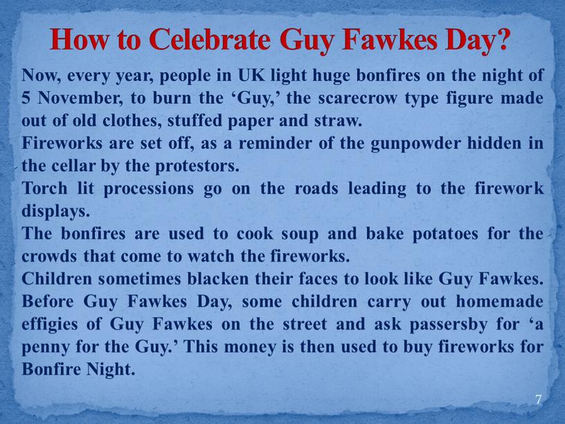 How to Celebrate Guy Fawkes Day?