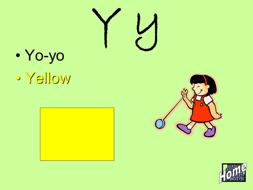 Y y Yo-yo Yellow