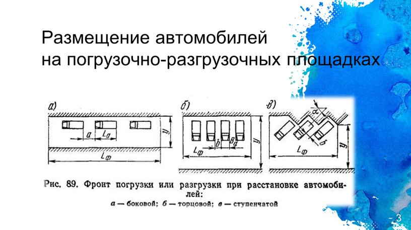 Размещение автомобилей на погрузочно-разгрузочных площадках 3