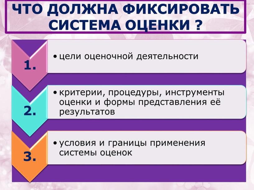 Что должна фиксировать Система оценки ?