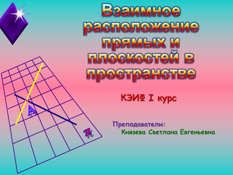 Взаимное расположение прямых и плоскостей в пространстве