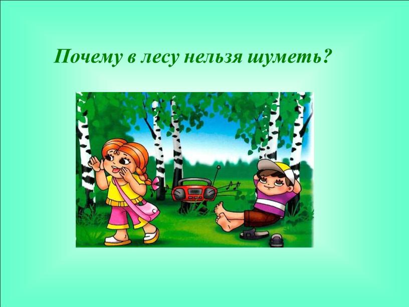 Почему в лесу нельзя шуметь?