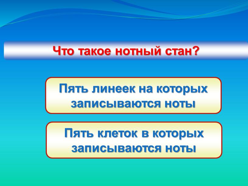 Что такое нотный стан? Пять клеток в которых записываются ноты