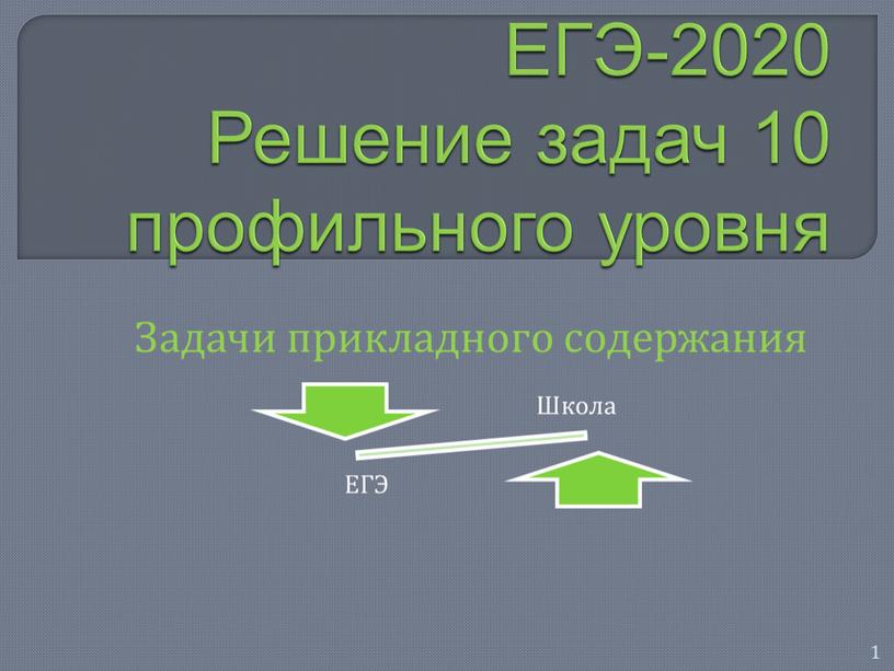 ЕГЭ-2020 Решение задач 10 профильного уровня 1