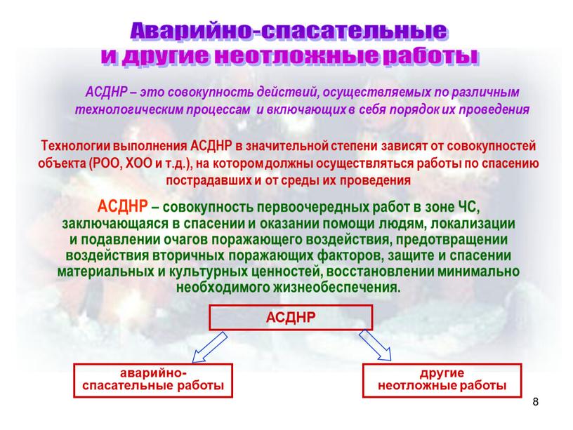 Аварийно-спасательные и другие неотложные работы