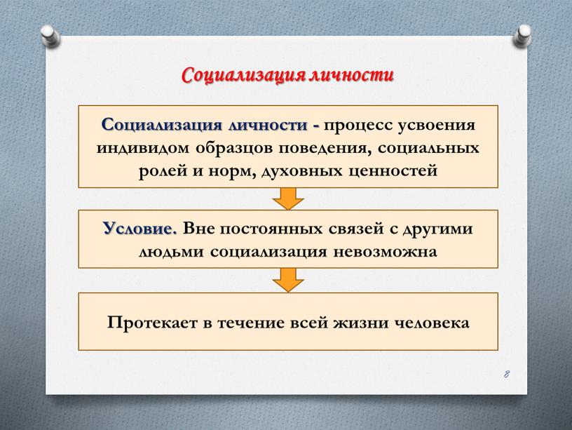 Процесс усвоения индивидом образцов поведения общественных норм и ценностей называется