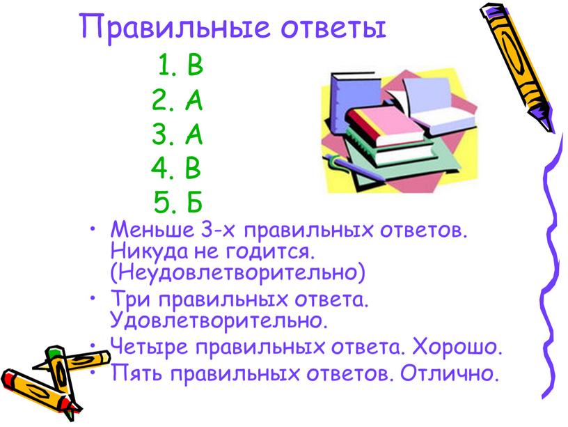 Правильные ответы 1. В 2