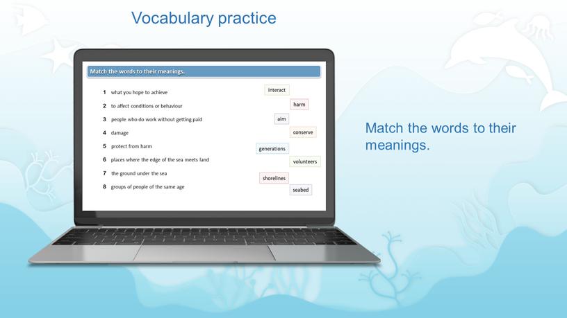 Match the words to their meanings