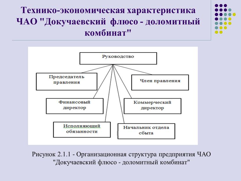 Технико-экономическая характеристика