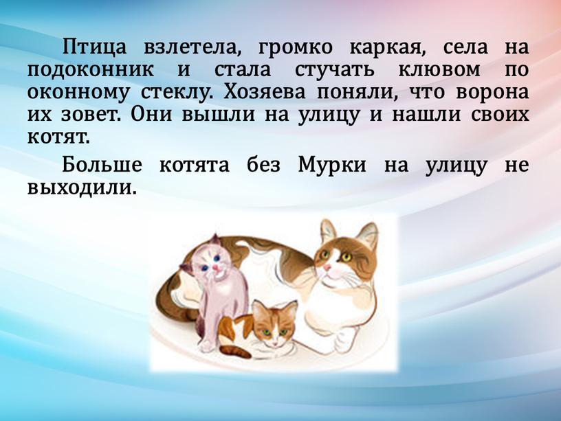 Птица взлетела, громко каркая, села на подоконник и стала стучать клювом по оконному стеклу