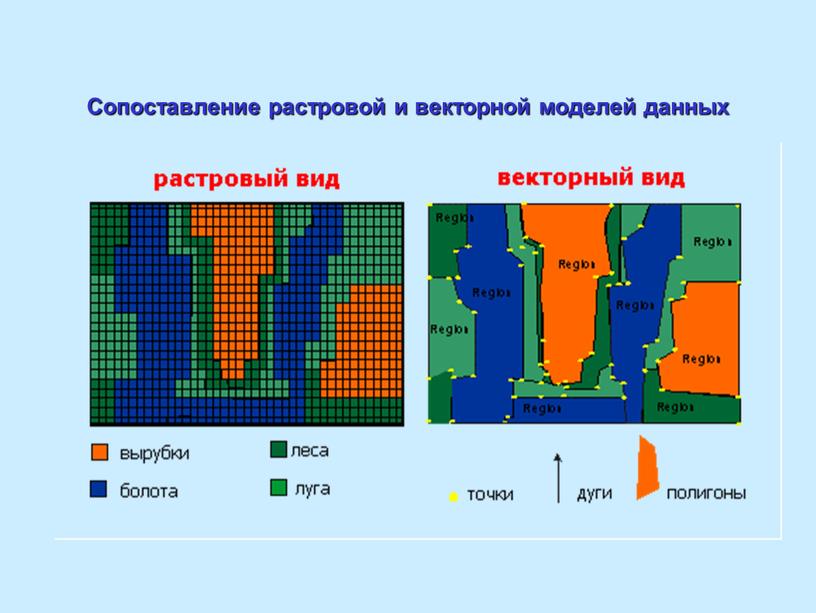 Сопоставление растровой и векторной моделей данных