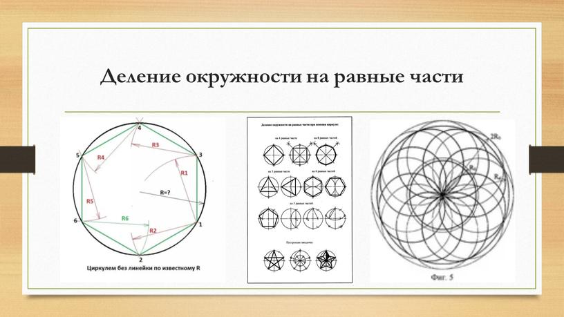 Деление окружности на равные части