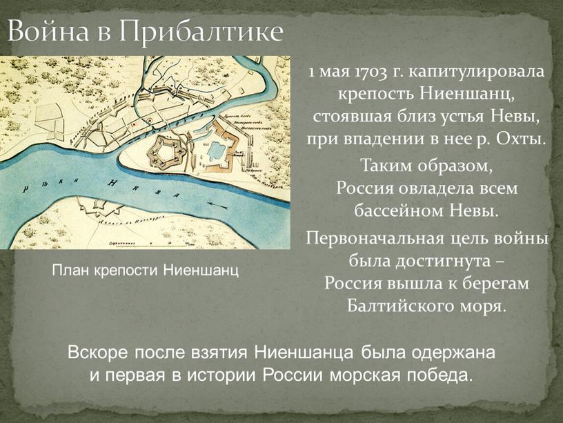Война в Прибалтике 1 мая 1703 г