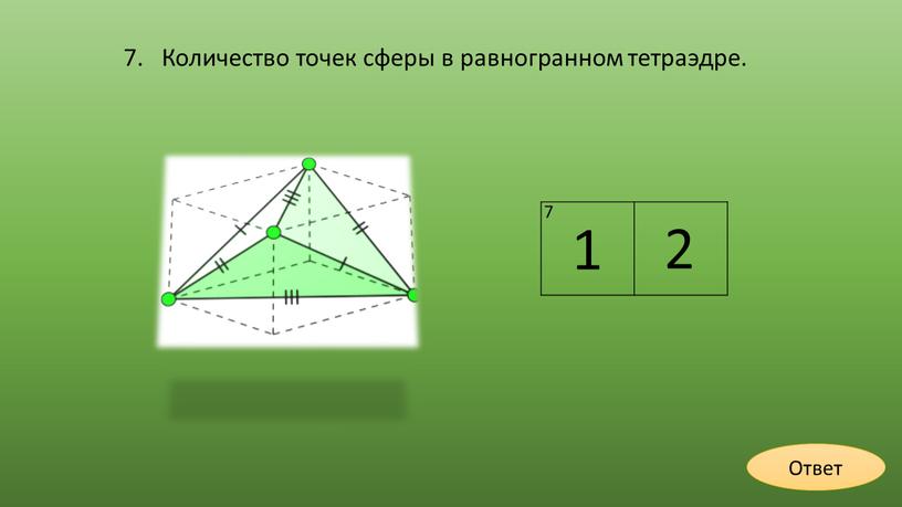 Количество точек сферы в равногранном тетраэдре