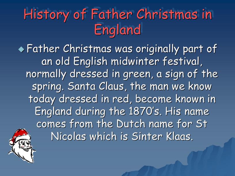 History of Father Christmas in