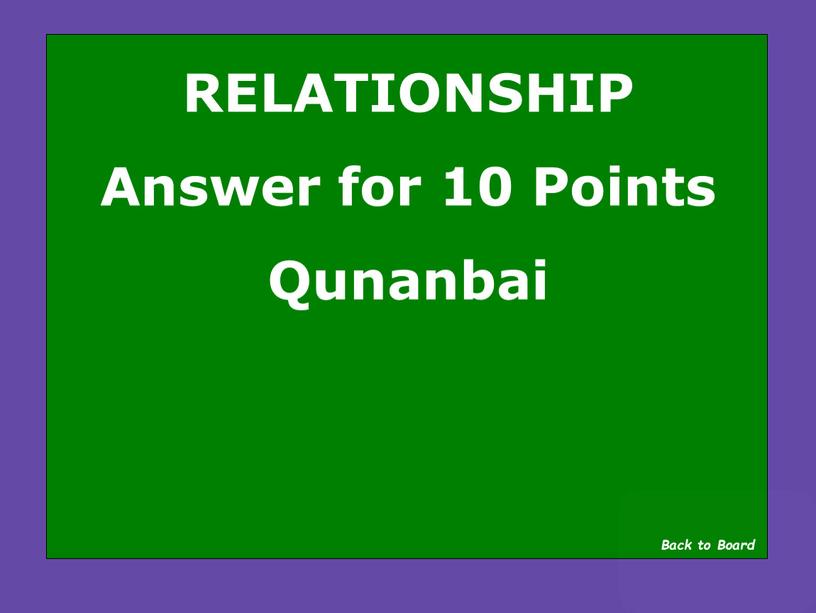 RELATIONSHIP Answer for 10 Points