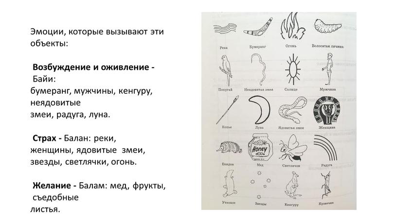 Эмоции, которые вызывают эти объекты: