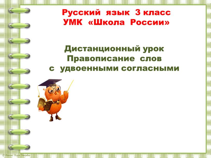 Русский язык 3 класс УМК «Школа