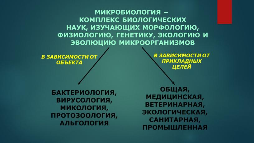 МИКРОБИОЛОГИЯ – КОМПЛЕКС БИОЛОГИЧЕСКИХ