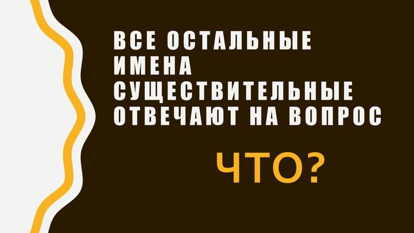 Все остальные имена существительные отвечают на вопрос