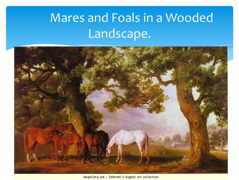 Mares and Foals in a Wooded Landscape