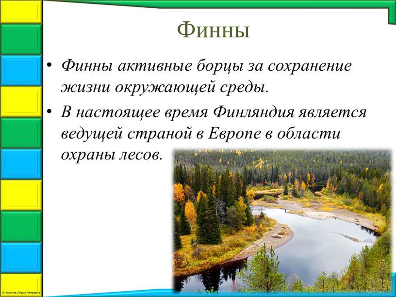 Финны Финны активные борцы за сохранение жизни окружающей среды