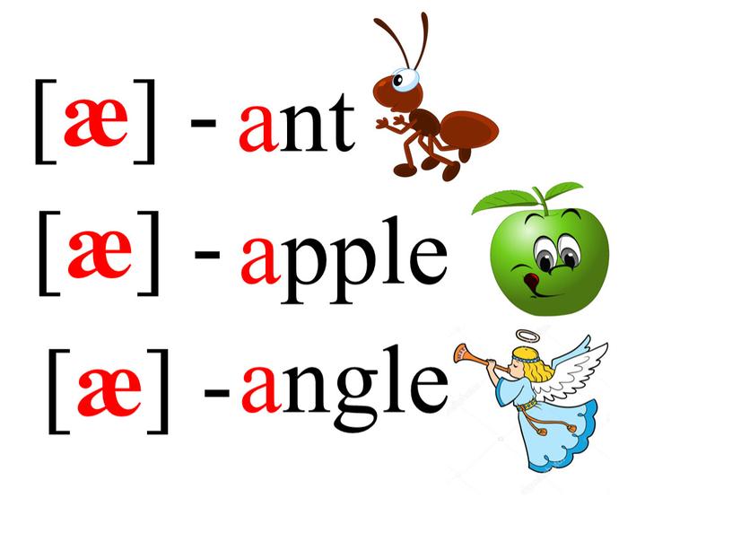 [ æ ] - ant [ æ ] - [ æ ] - apple angle