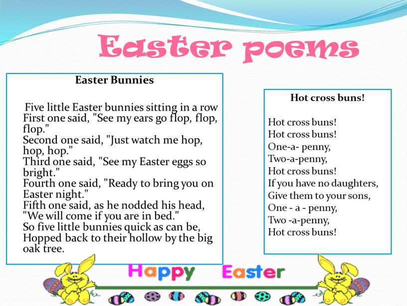 Easter poems Easter Bunnies