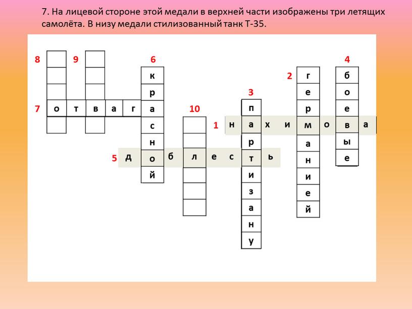 На лицевой стороне этой медали в верхней части изображены три летящих самолёта