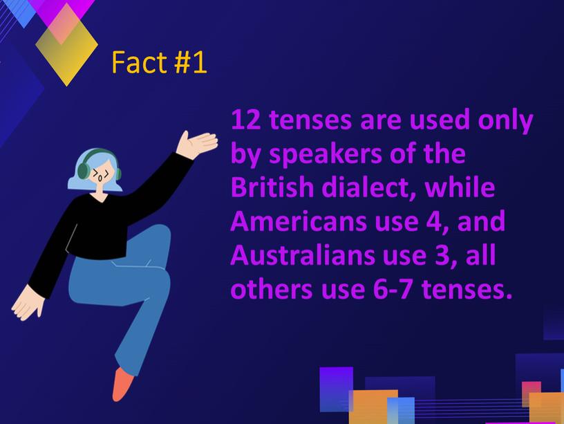 Fact #1 12 tenses are used only by speakers of the