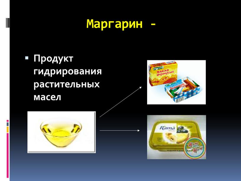 Маргарин - Продукт гидрирования растительных масел