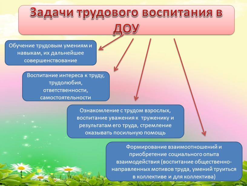 Задачи трудового воспитания в ДОУ