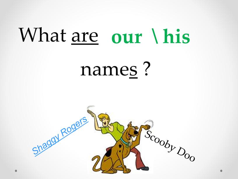 Shaggy Rogers What are our \ his names ?