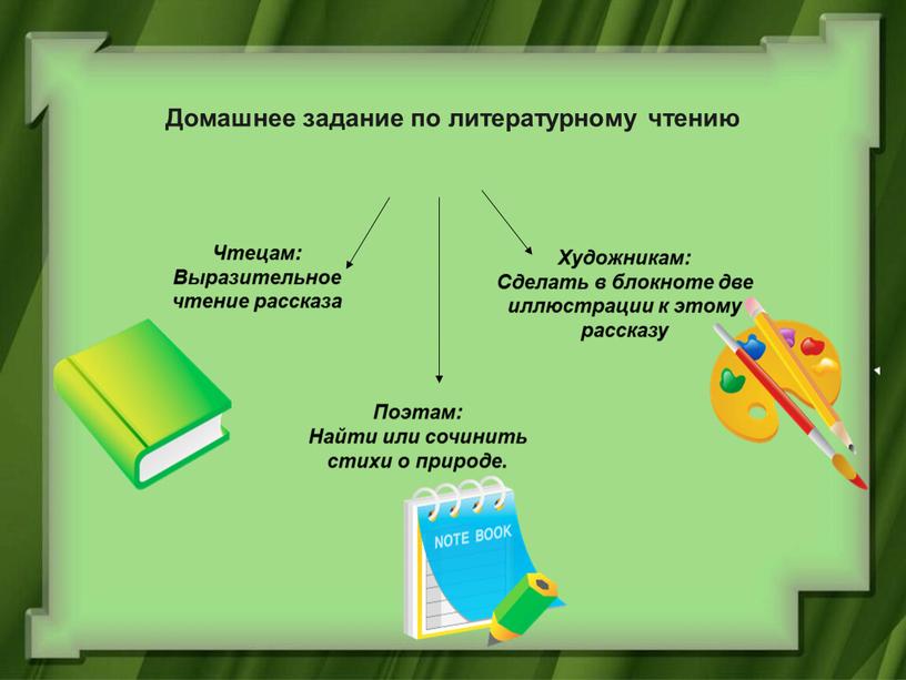 Домашнее задание по литературному чтению