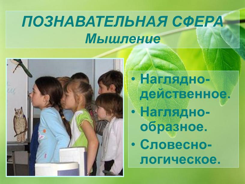 Наглядно-действенное. Наглядно-образное