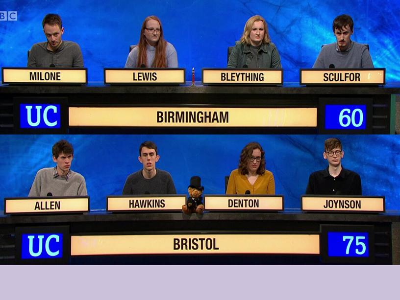 University Challenge a very difficult quiz show on