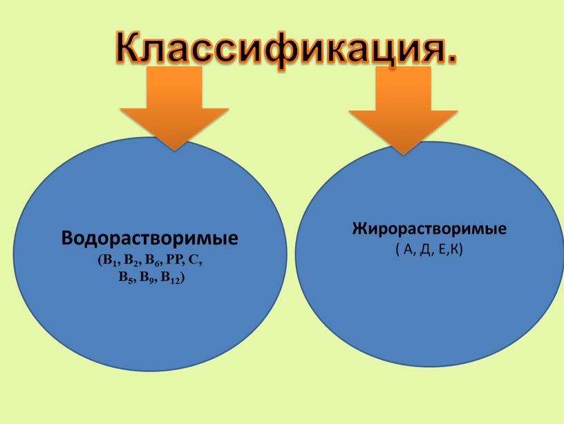 Водорастворимые (В1, В2, В6, РР,