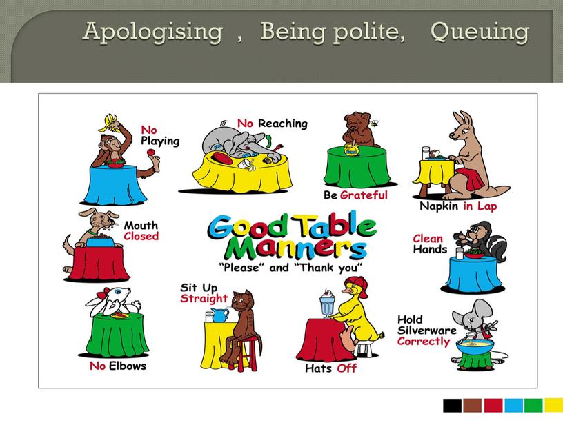 Apologising , Being polite,