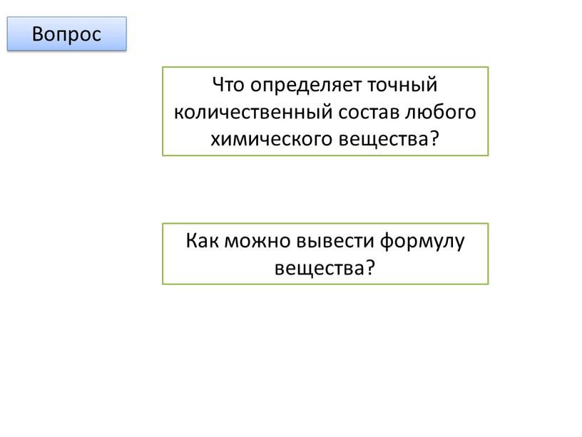 Вопрос Что определяет точный количественный состав любого химического вещества?