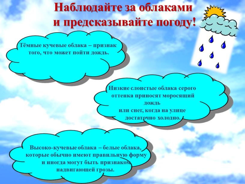 Наблюдайте за облаками и предсказывайте погоду!