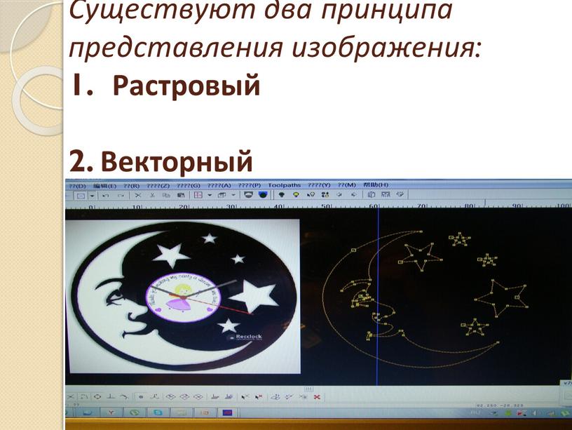 Существуют два принципа представления изображения: 1