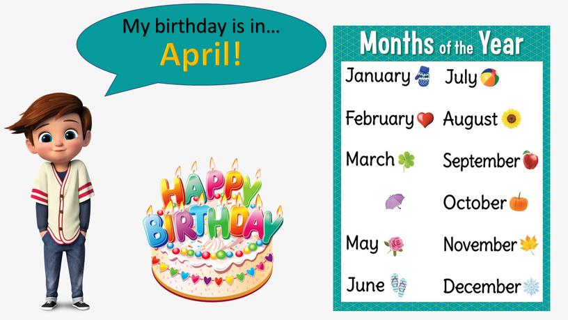My birthday is in… April!