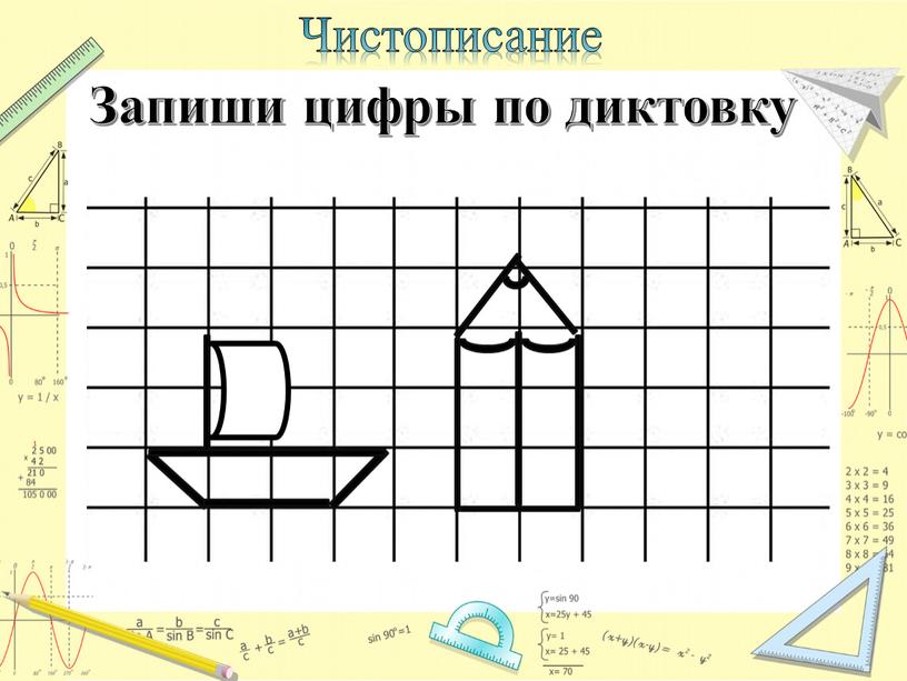 Чистописание Запиши цифры по диктовку