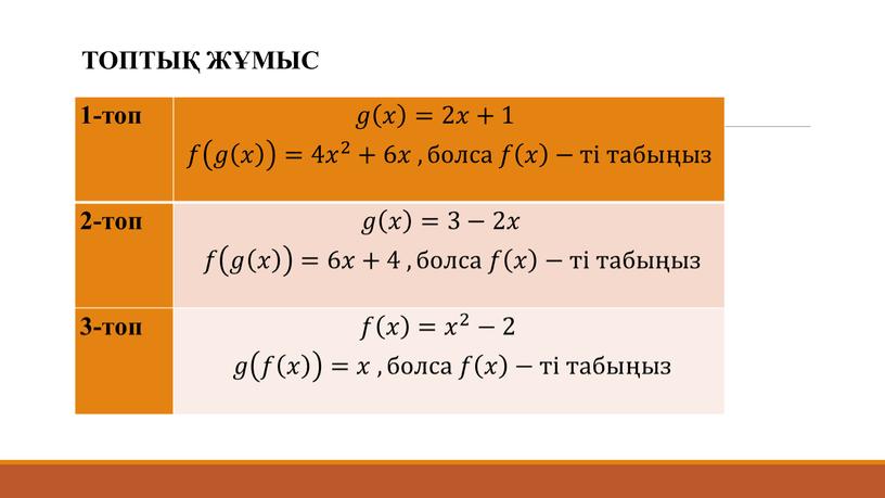 1-топ 𝑔𝑔 𝑥 𝑥𝑥 𝑥 =2𝑥𝑥+1 𝑓𝑓 𝑔 𝑥 𝑔𝑔 𝑥 𝑥𝑥 𝑥 𝑔 𝑥 =4 𝑥 2 𝑥𝑥 𝑥 2 2 𝑥 2 +6𝑥𝑥…