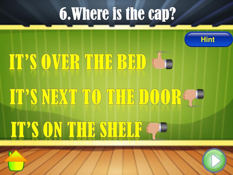 Where is the cap? It’s over the bed