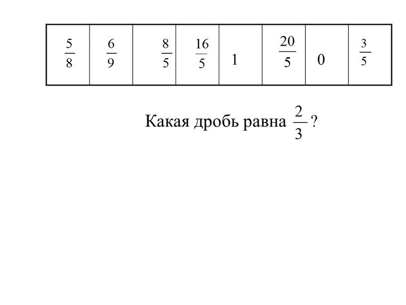 1 0 Какая дробь равна