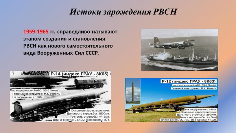 Истоки зарождения РВСН 1959-1965 гг